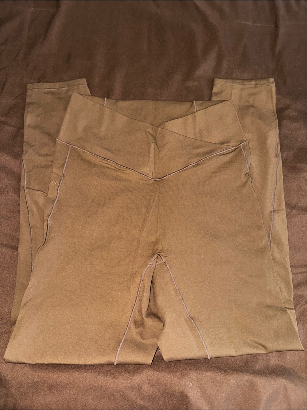 High-Waist Active Leggings in Brown